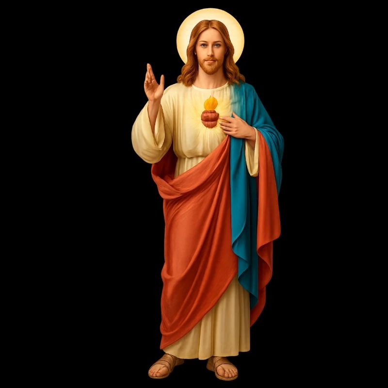 Jesus with Bread Tricolor Robes