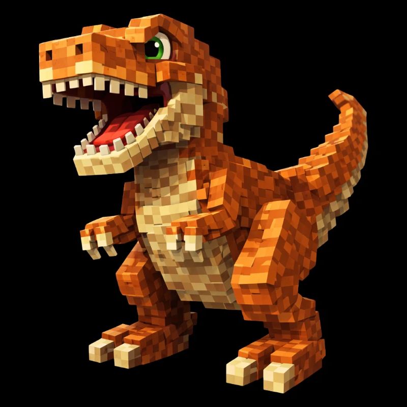 Oranger Pixel-T-Rex