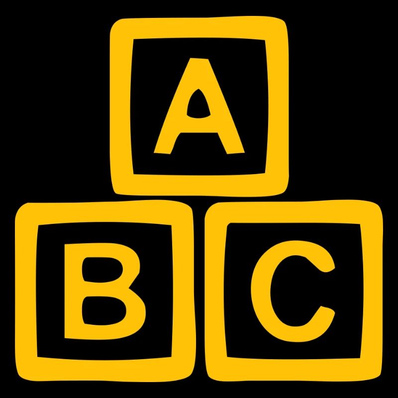 Gold-tone ABC block design