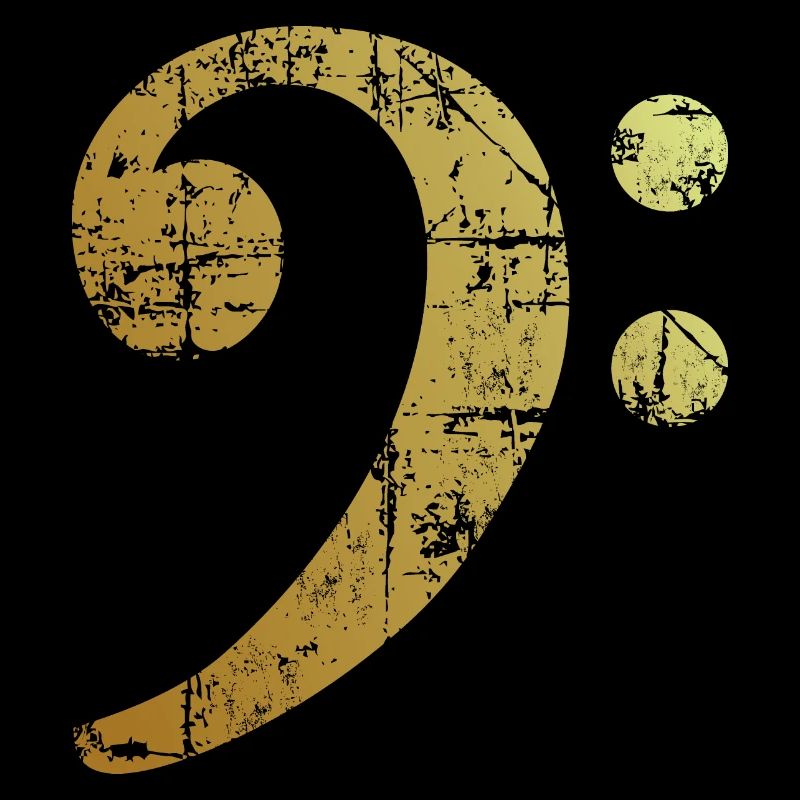 Bass Clef Ancient Gold