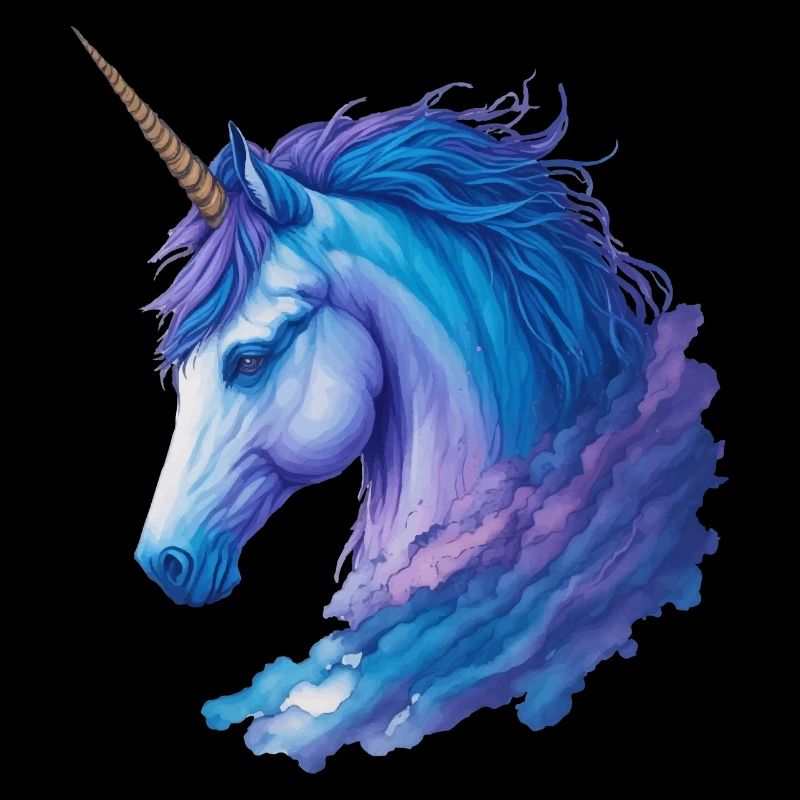 Cloud Unicorn in Blue Tones
