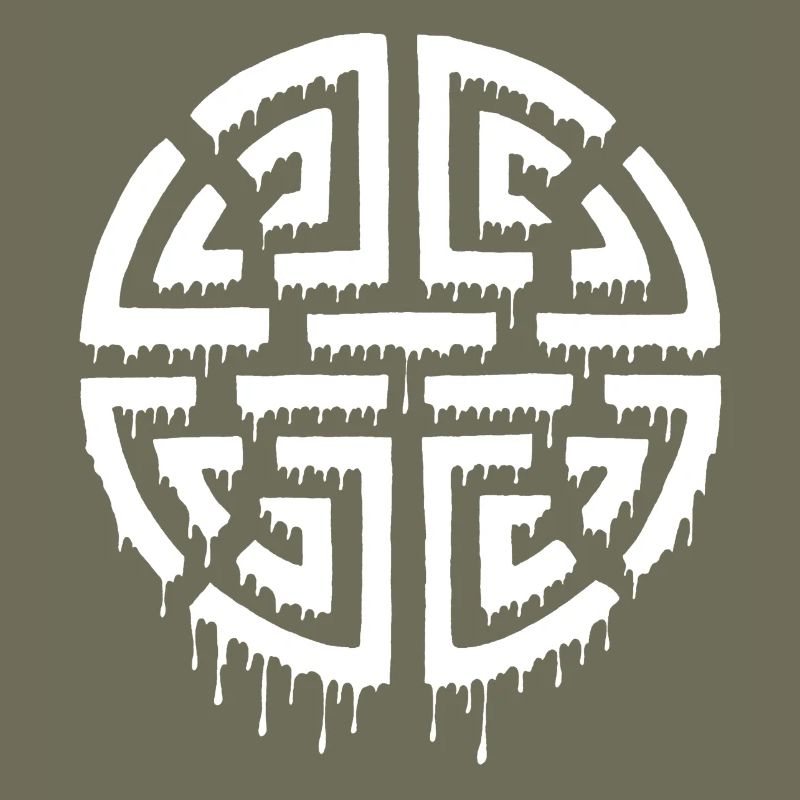 Graffiti eines roten Labyrinths