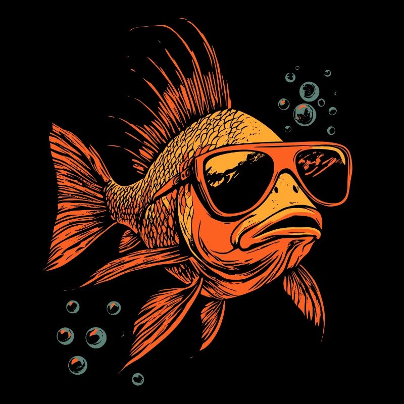 Fish with sunglasses
