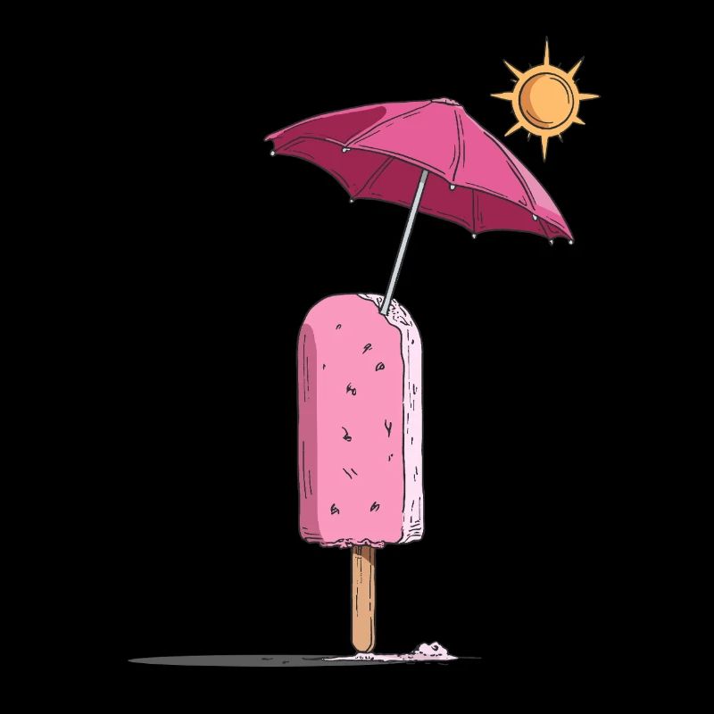 Eis-Sommertraum mit Sonnenschirm