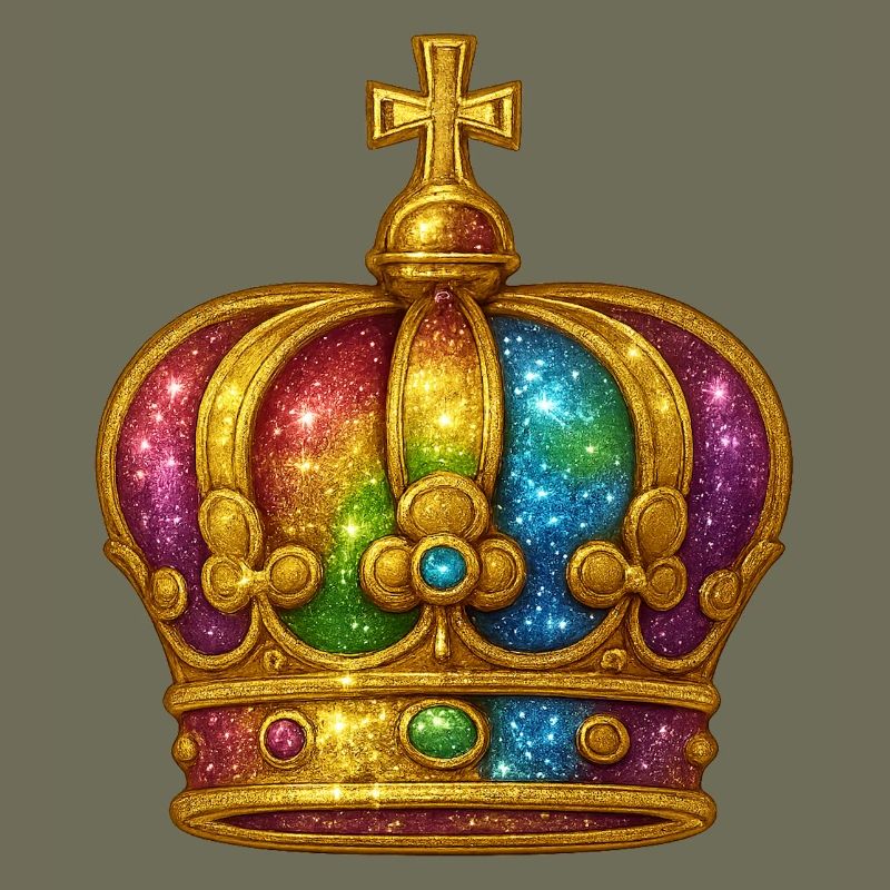 Rainbow Glitter Crown Design