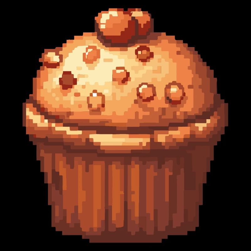 Pixel Muffin Cupcake Rétro