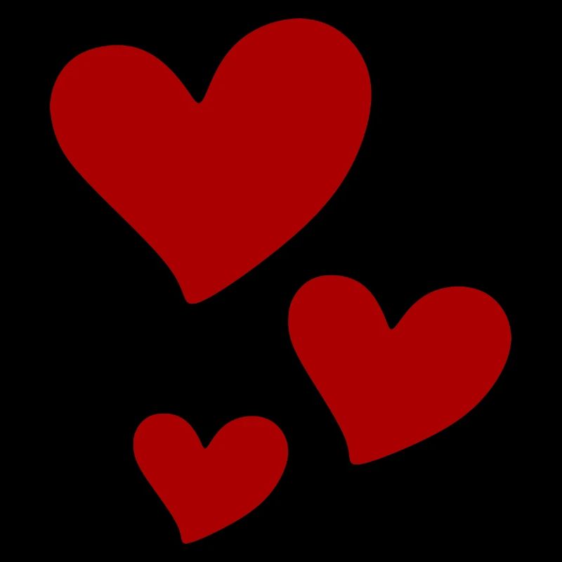 Red Hearts Trio Print