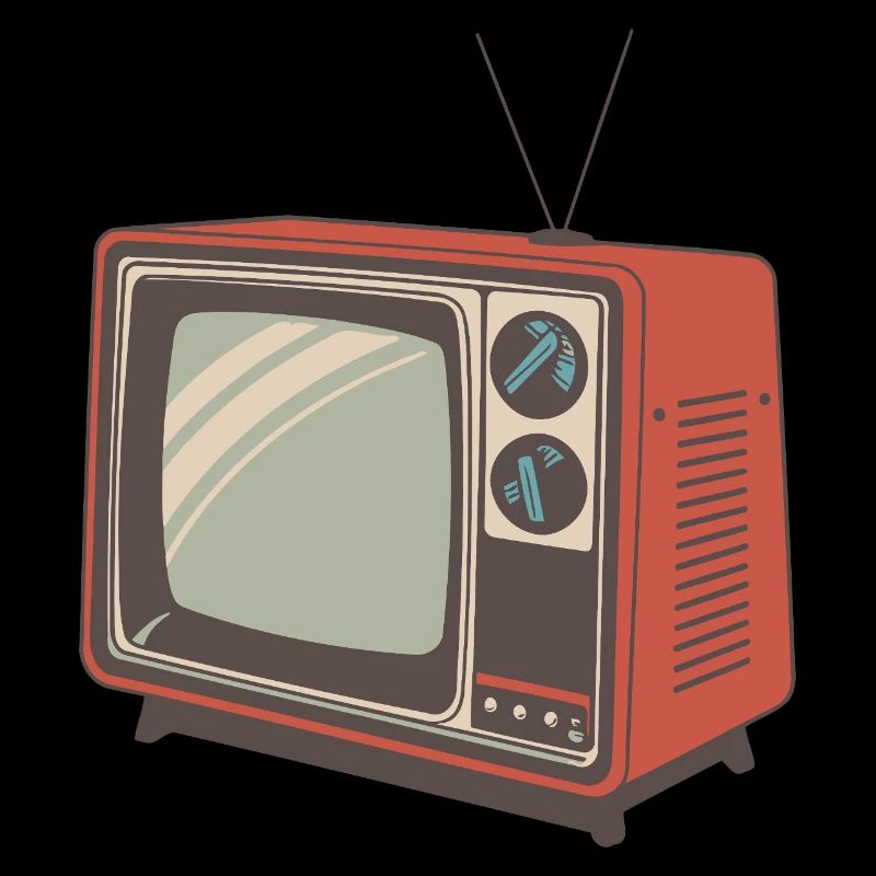 Télévision rétro orange vintage