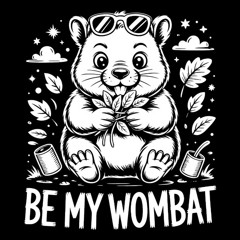 Wombat Cuddly Friend with Leaf Wreath