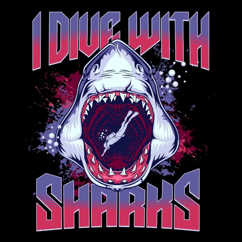 I Dive with Sharks - Hai Scuba Diver Taucher