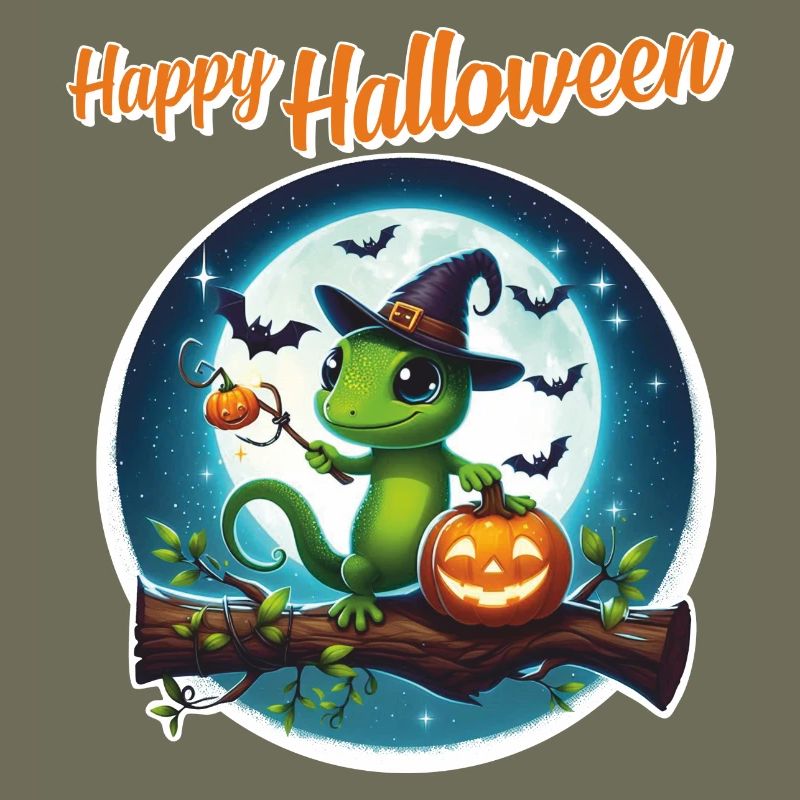 Gecko sorcier - Halloween