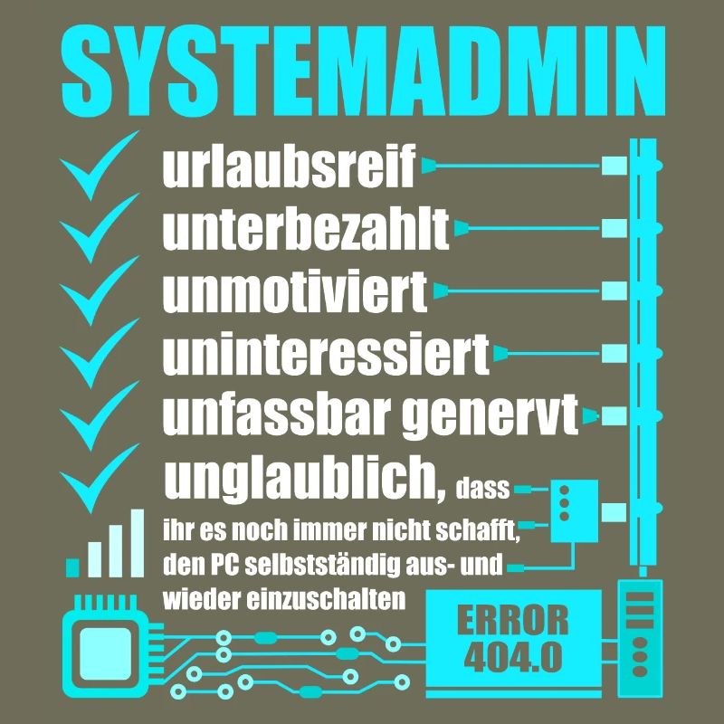 Systemadministrator, IT-Support, Netzwerkadmin, PC