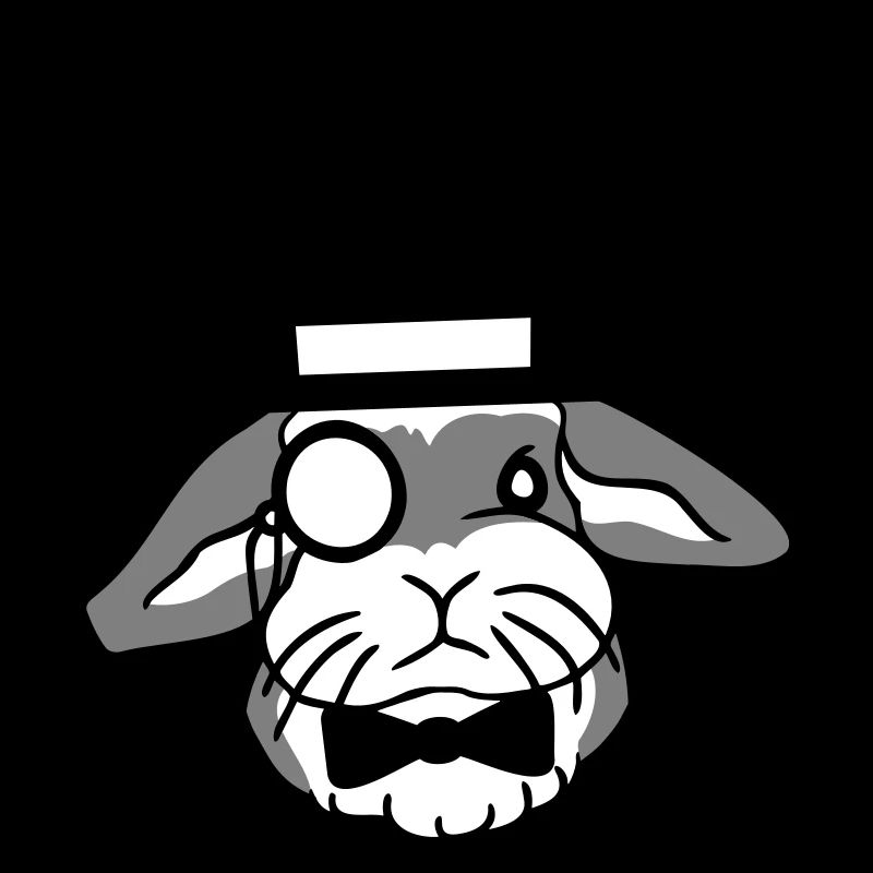 Mr. Bunny Gentleman Chapeau haut de forme Monocle Lunettes
