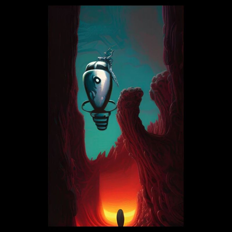 Vaisseau spatial robot Comic effrayant Alien sur un étrange