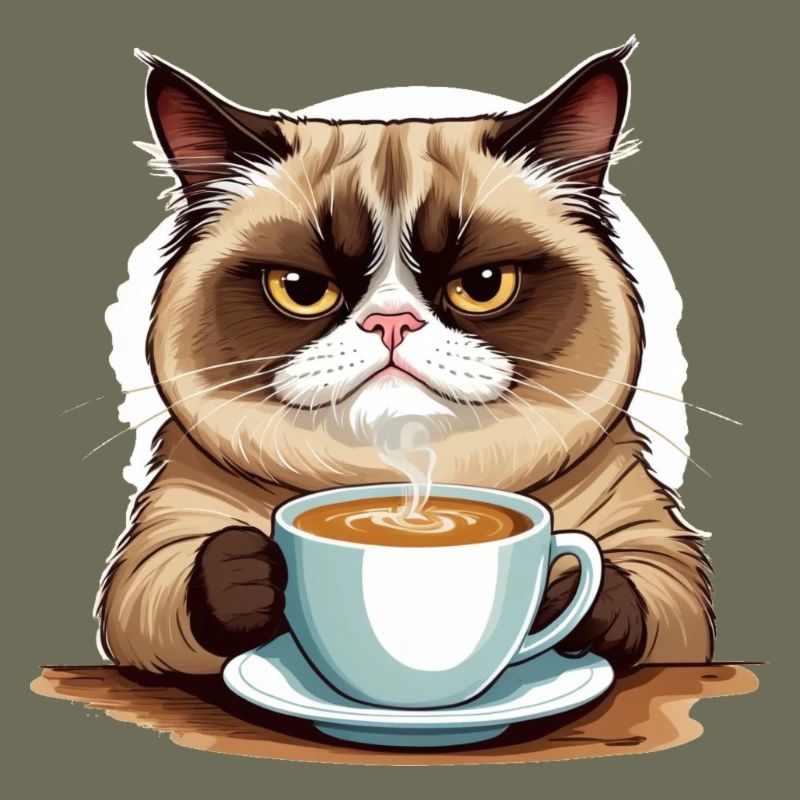Grumpy Morning Cat