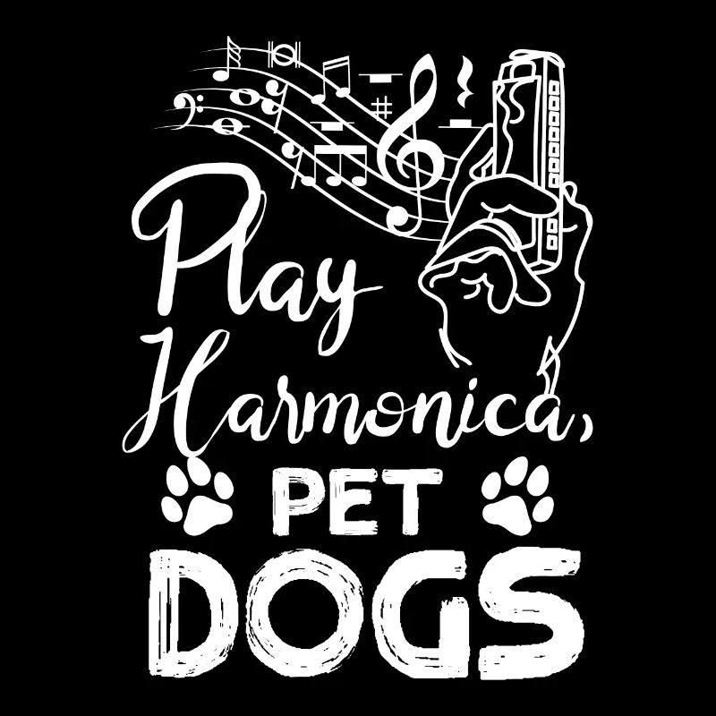 Propriétaire de chien harmoniciste jouer de l’harmonica chiens de compagnie