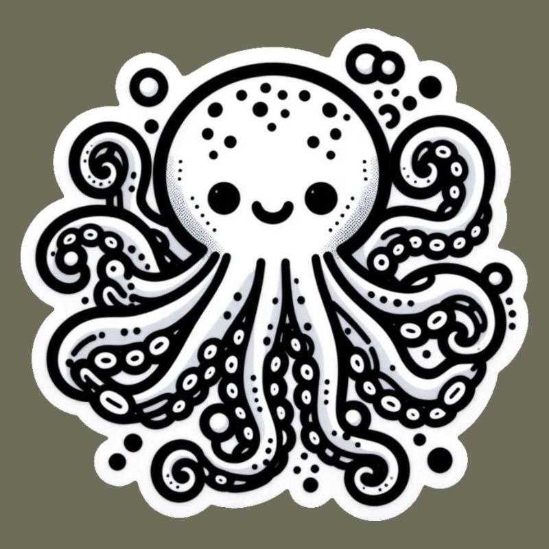 Octopus Octopus White Sticker