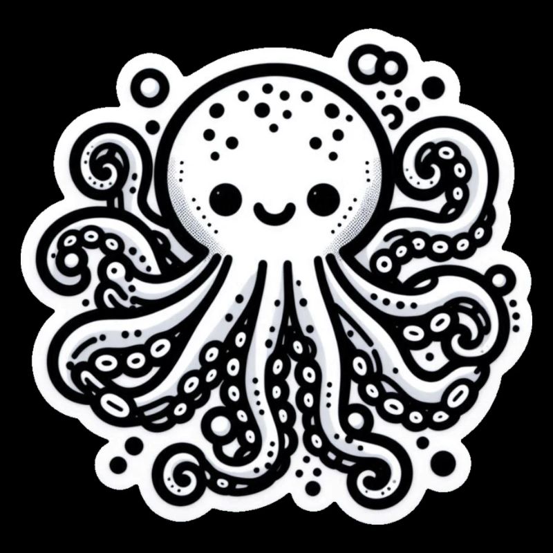 Krake Octopus weiß Sticker