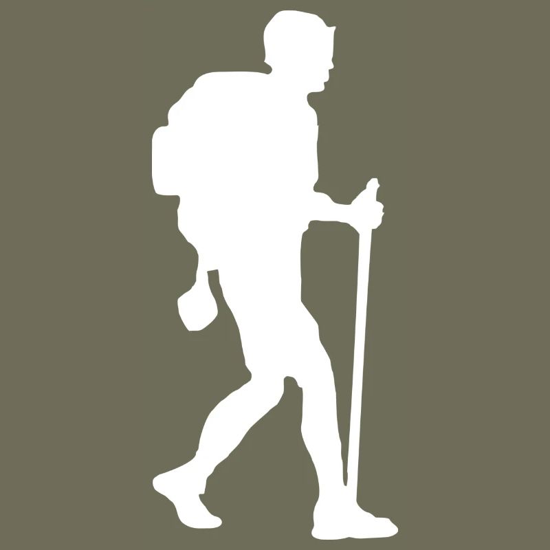 Wanderer Backpacker weiß