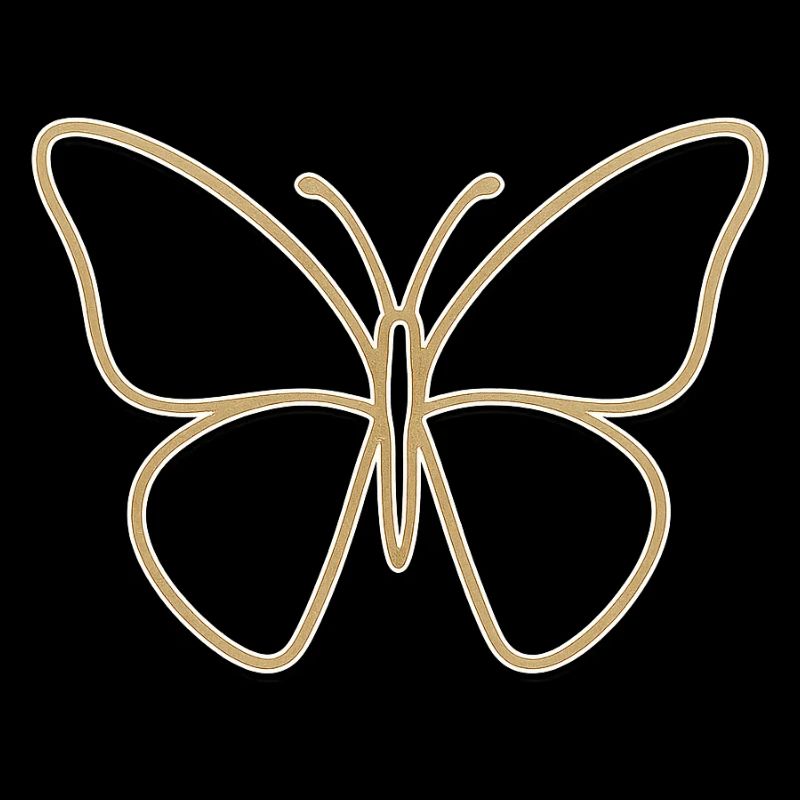 Silhouette papillon doré