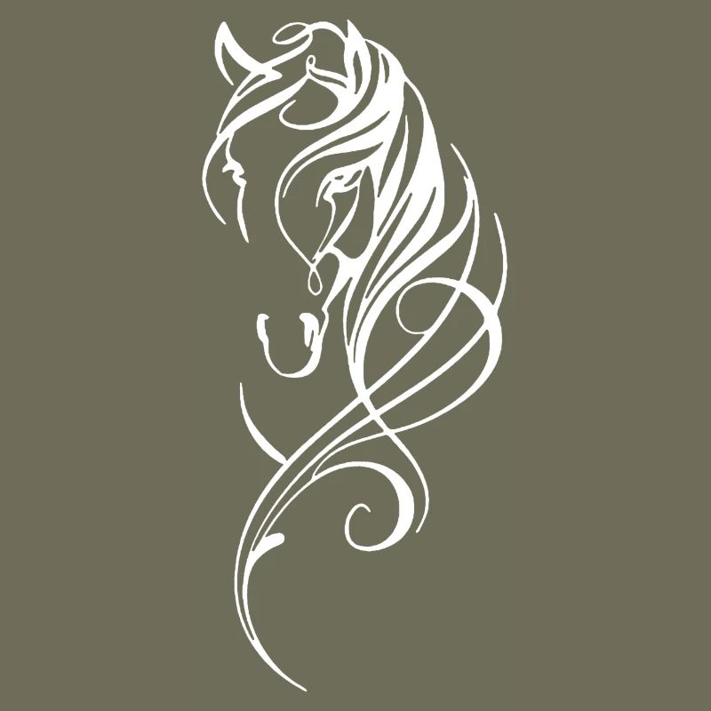 Cheval abstrait blanc