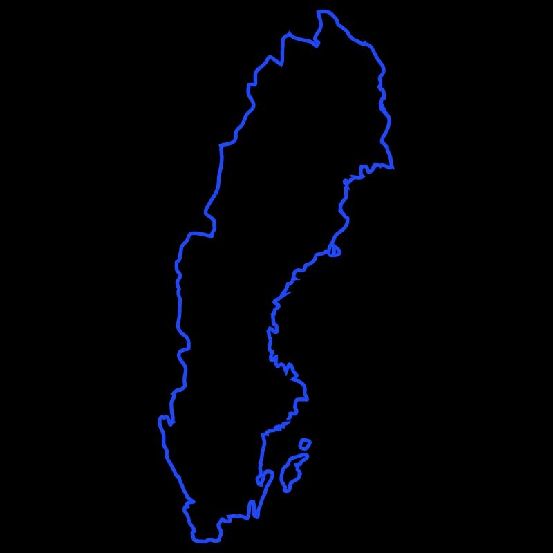 Sweden Outline Neon Blue