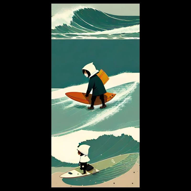 Surfeur Solitaire en Tempête