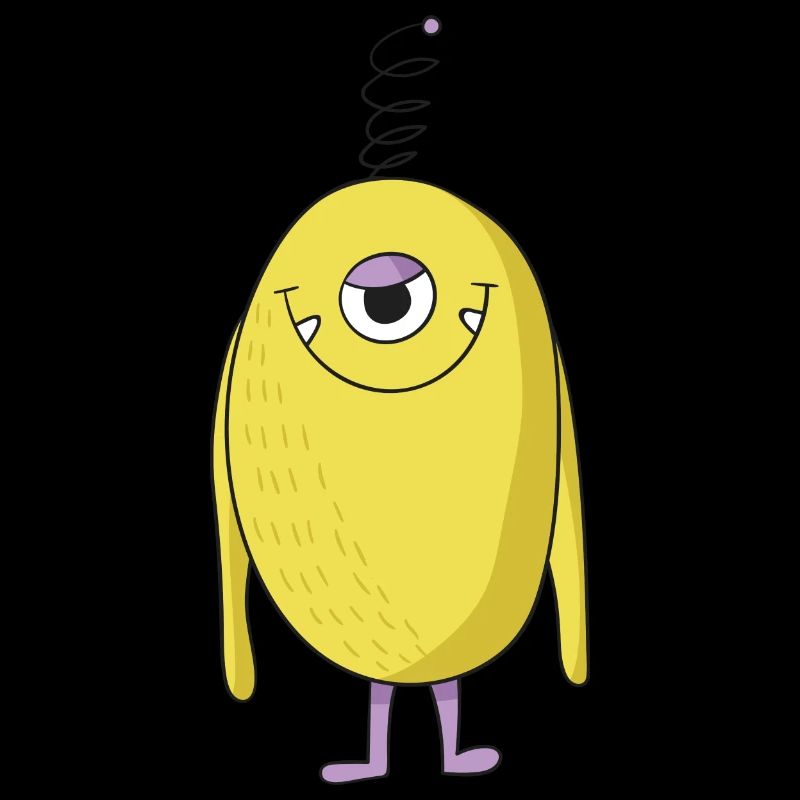 Funny yellow monster Halloween horror gift
