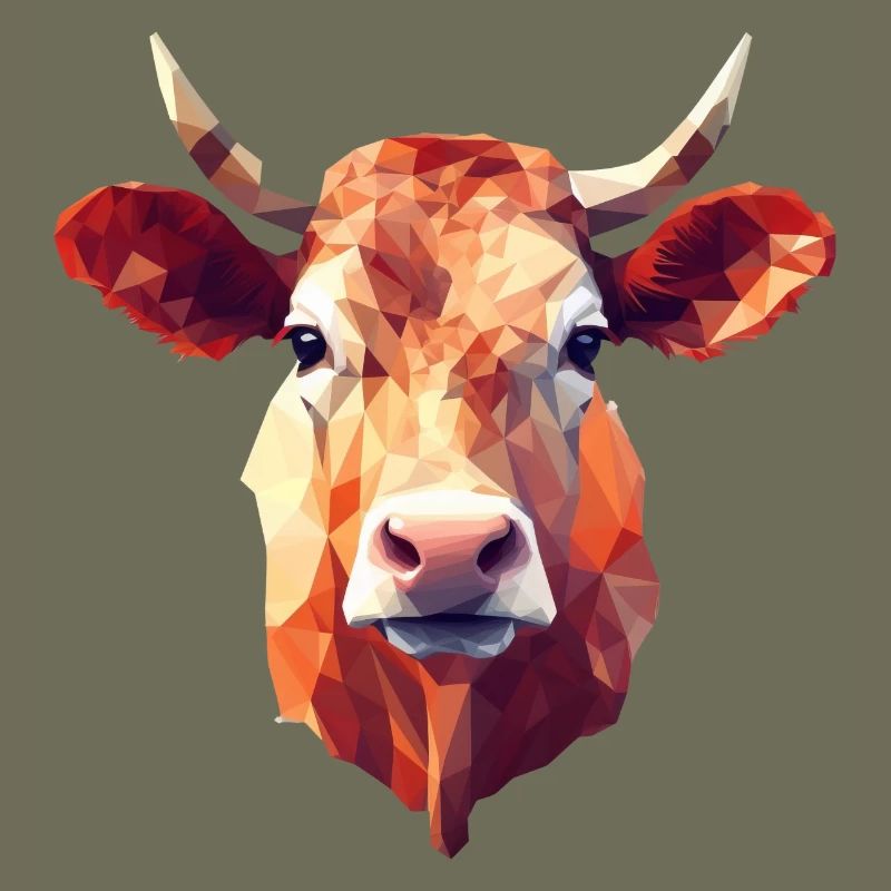 Polygon Style Vache / Taureau / Bœuf - Design créatif
