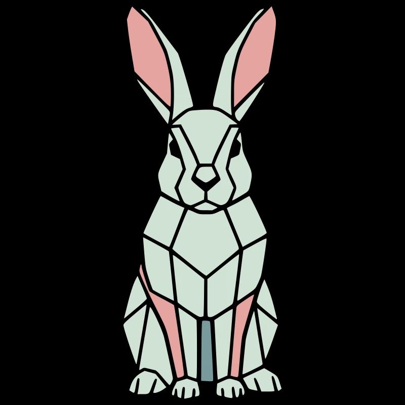 Geometrischer Hase Low Poly Modern
