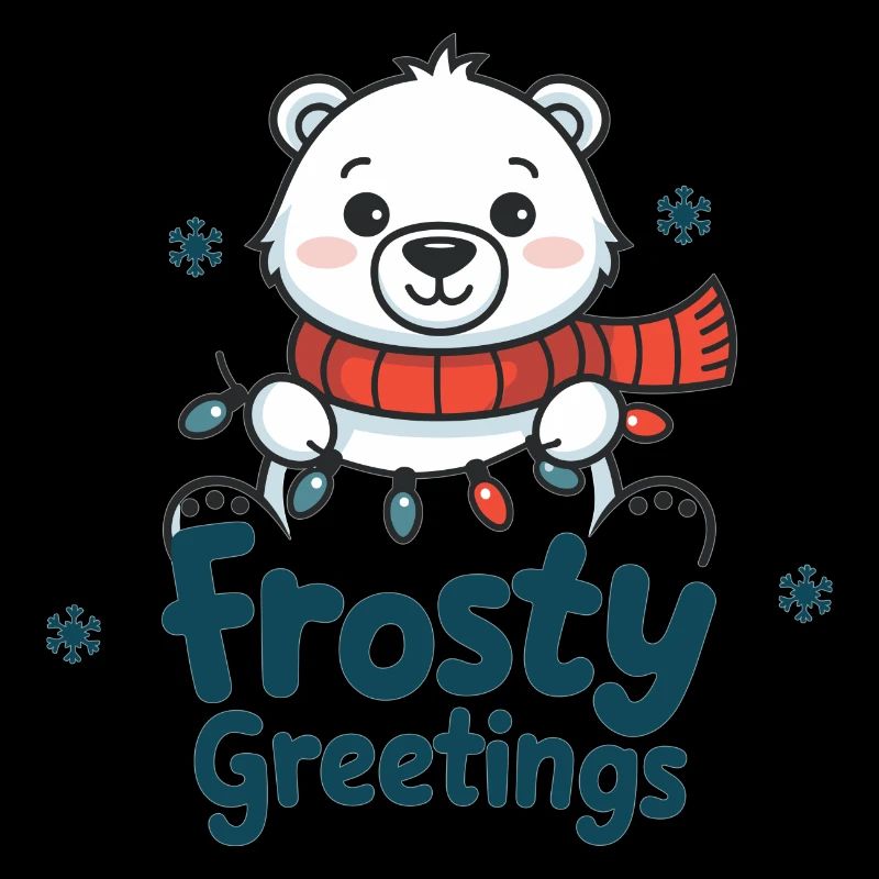 Frostige Grüße – Eisbär mit Lichterkette