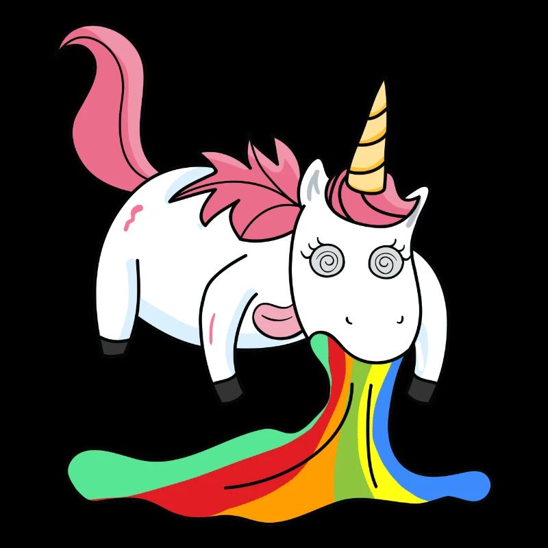 Puking licorne arc-en-ciel