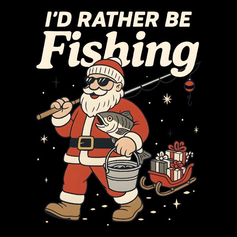 Cadeau de Noël drôle de pêcheur T-Hirt
