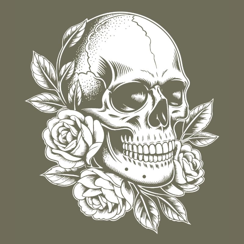 Crânes et roses