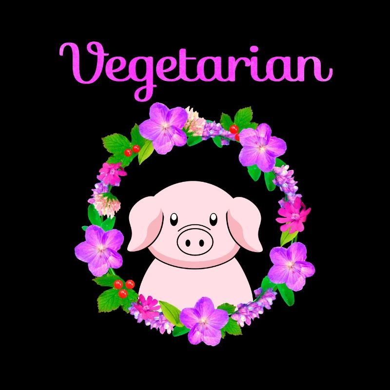 Vegetarian, cute pig design