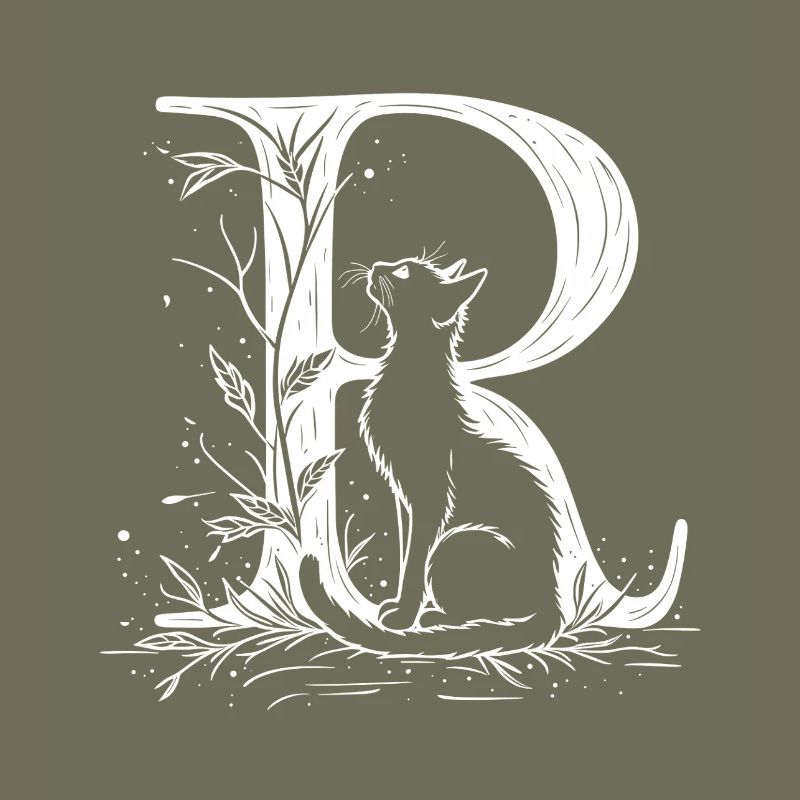 Buchstabe R mit Katze