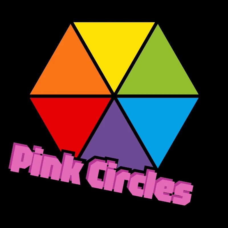 Triangles colorés Cercles roses