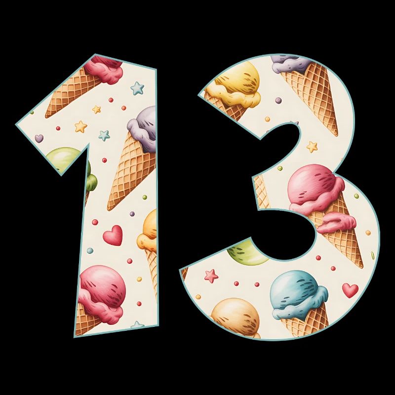 EISCREME NUMMER 13 JAHRE EIS 13. GEBURTSTAG