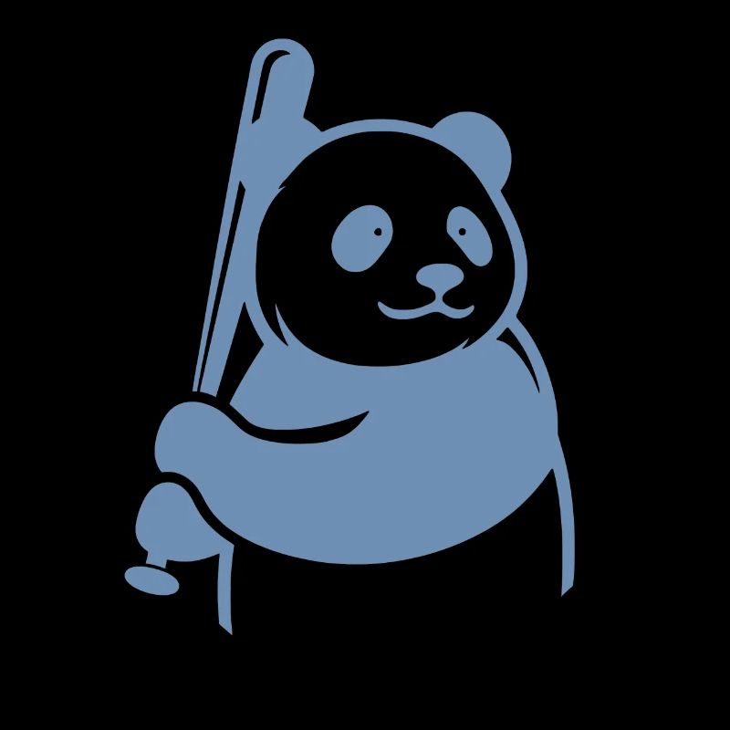 Minimalist Panda Bear Baseball Player