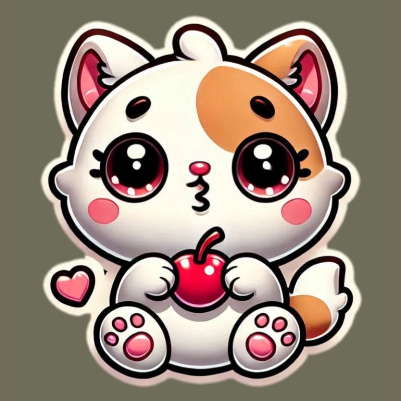 Rêve de chat mignon avec cerise