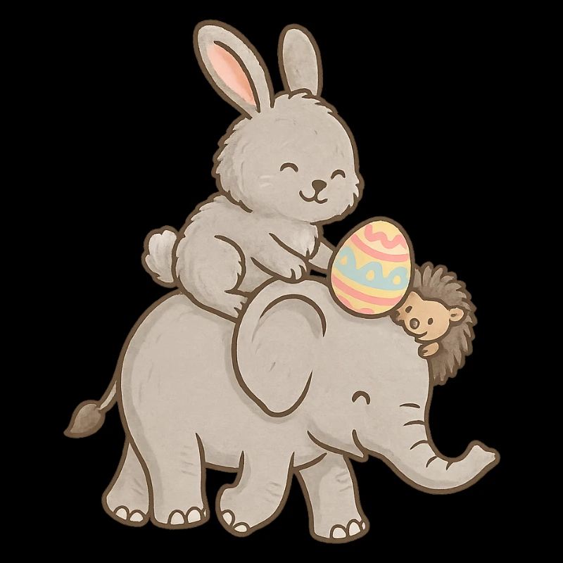 Hase reitet Elefant – Süßes Tierfreundschaft