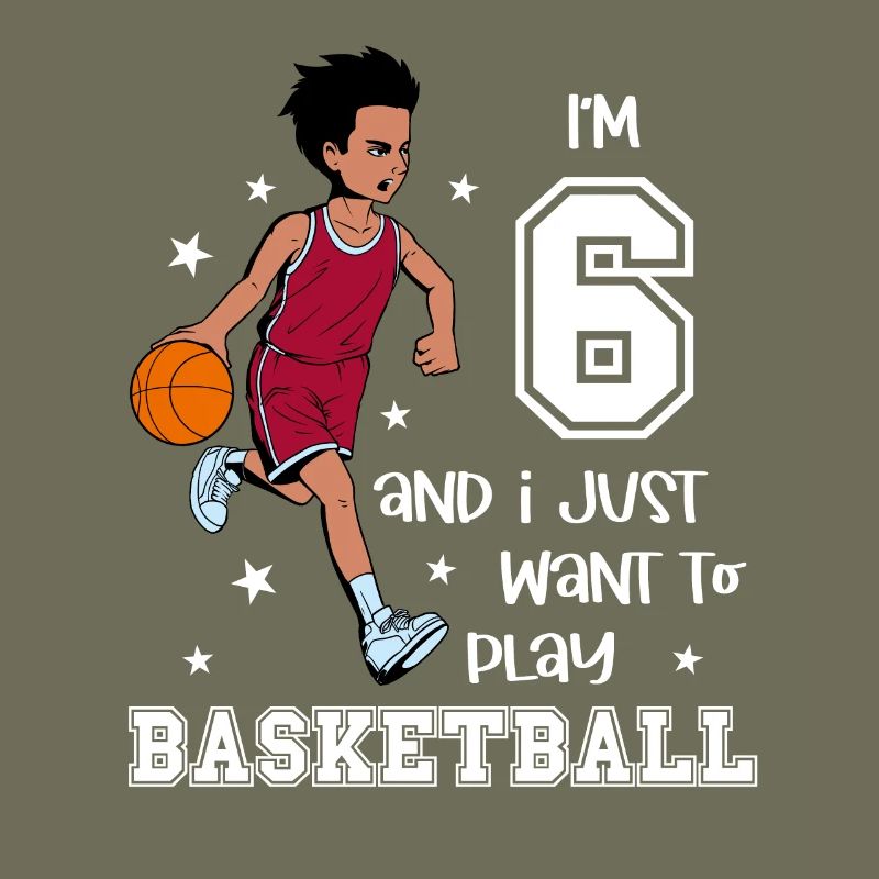 Junge spielt Basketball - Ich bin 6