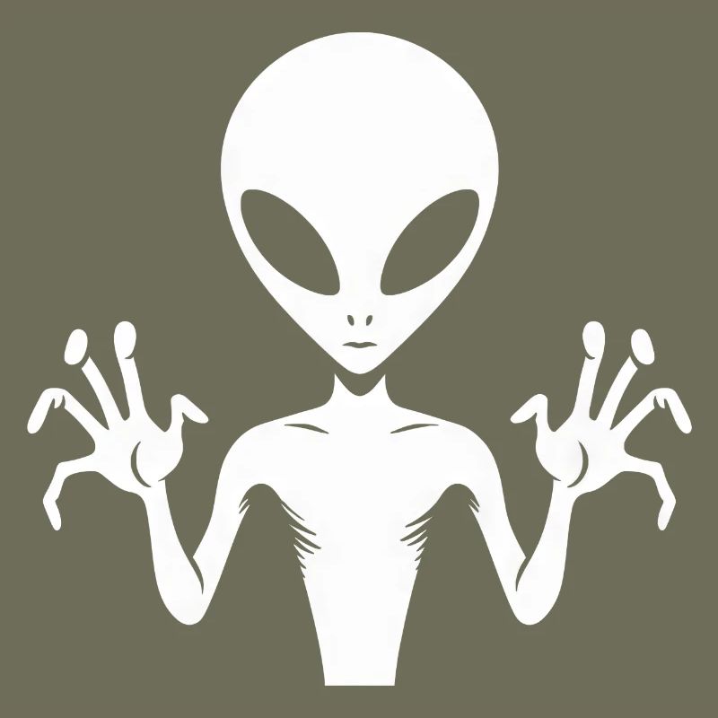 Alien Alien Body Silhouette with Hands: A unique d