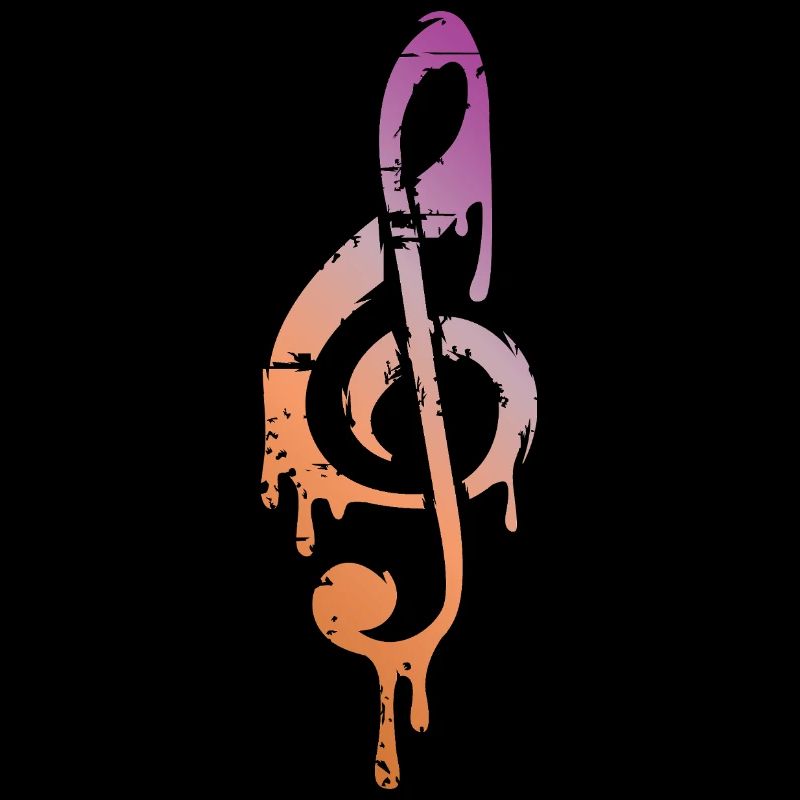 Music clef colour drop - treble clef music
