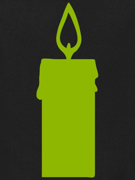 Green Candle Flame Silhouette
