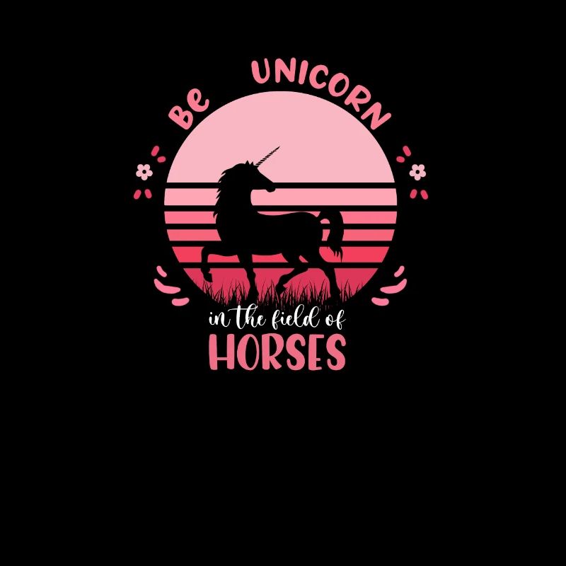 Sei ein Einhorn im Feld der Pferde Unicorn