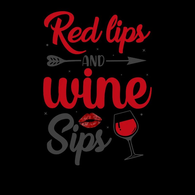 Red lips and wine