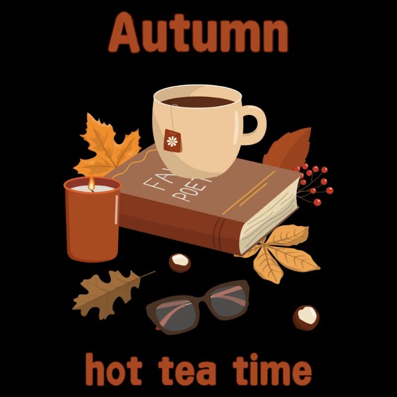 Herbst Heißer Tee Zeit Illustration