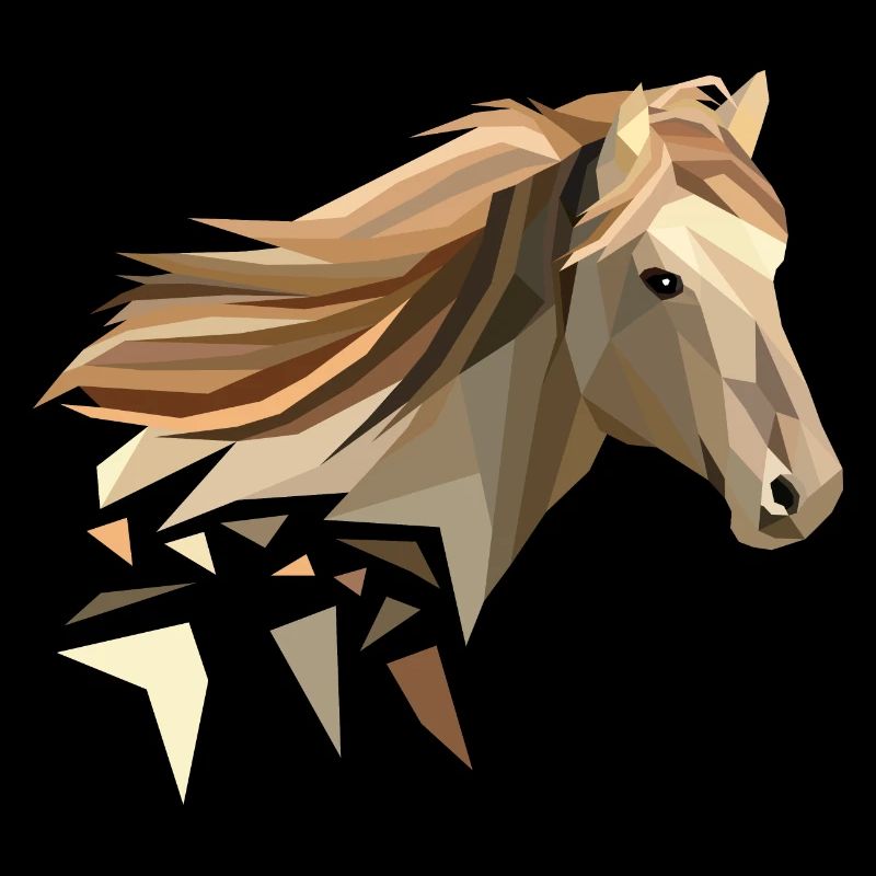 Pferd geometrisch low poly