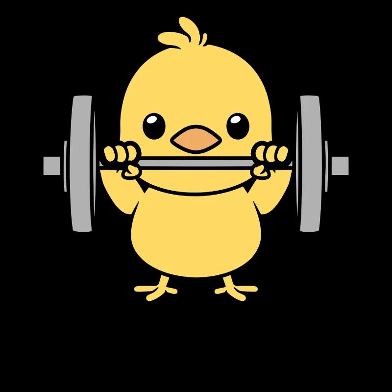 Muscular chick with barbell